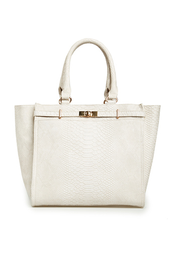 Reptile Embossed Work Tote Slide 1