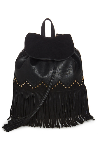 Studded Suede Tassel Backpack Slide 1