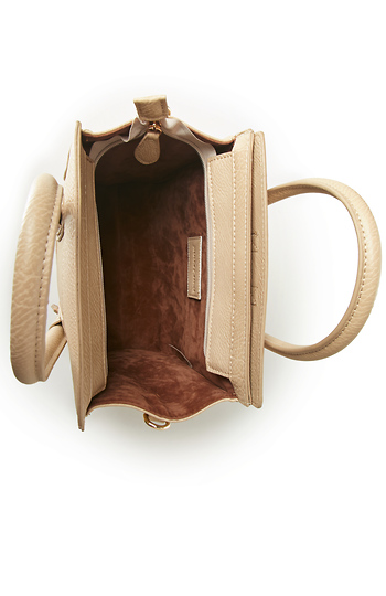 DAILYLOOK Mini Structured Handbag in Beige | DAILYLOOK