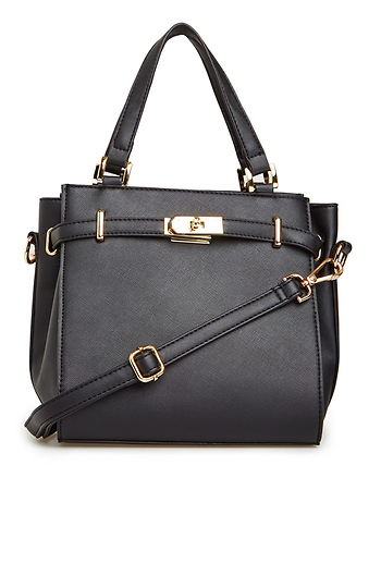 Corningstone Vegan Leather Satchel in Black | DAILYLOOK