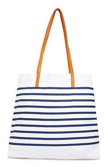 Canvas Striped Tote Slide 1