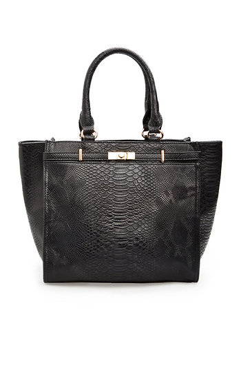 Reptile Embossed Work Tote Slide 1