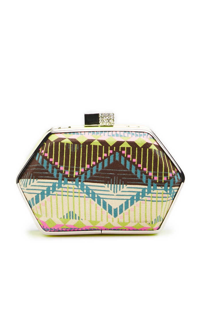 Colorful Geometric Box Clutch in Floral Multi DAILYLOOK