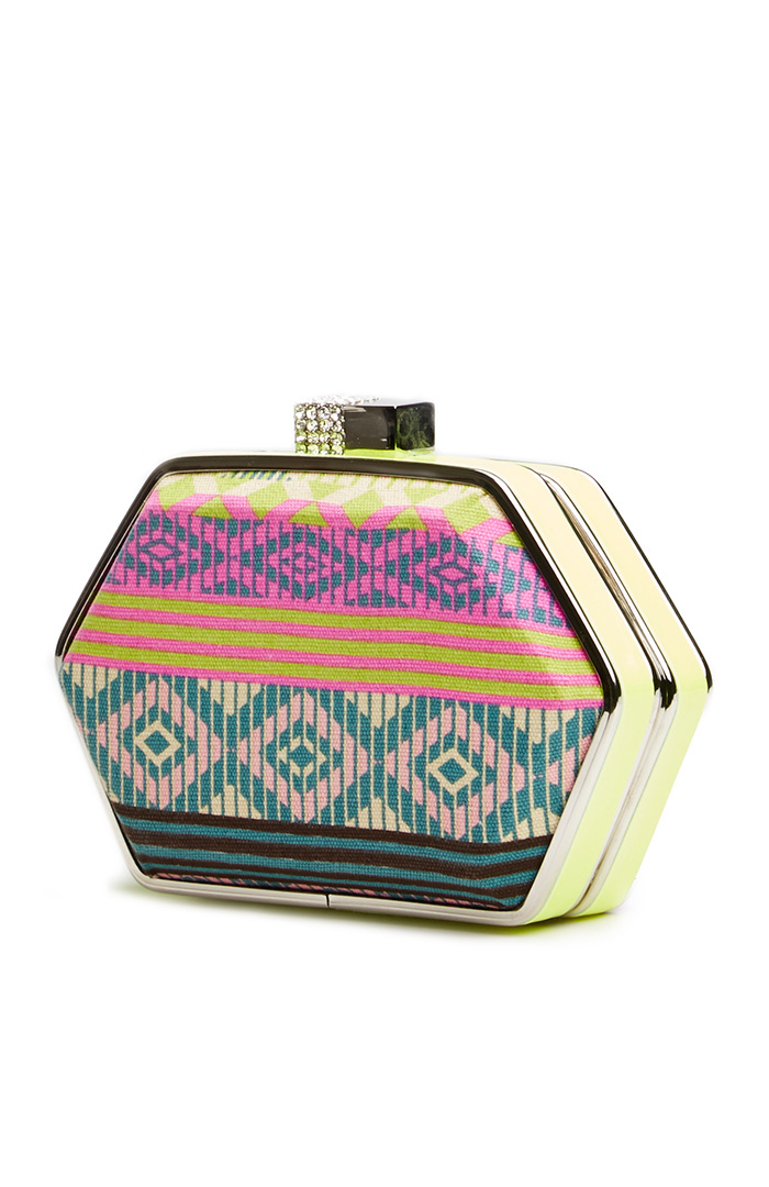 Colorful Geometric Box Clutch in Floral Multi DAILYLOOK