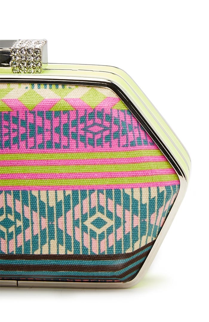 Colorful Geometric Box Clutch in Floral Multi DAILYLOOK