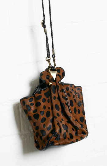 Jesslyn Blake Leather Cow Pattern Bucket Bag Slide 1