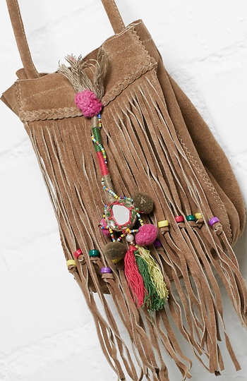 Jesslyn Blake Suede Fringe & Tassel Bag Slide 1