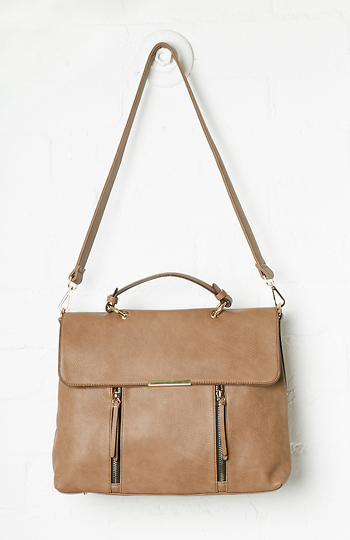 Hughley Vegan Leather Fold Over Tote Slide 1