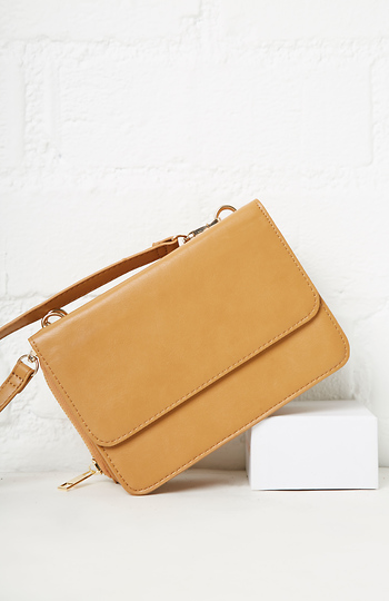 Vegan Leather Structured Crossbody Purse Slide 1