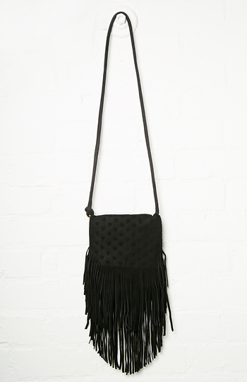 Winona Faux Suede Fringe Crossbody Bag Slide 1