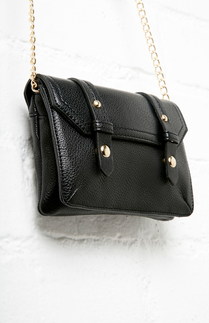 Jeremih Vegan Leather Crossbody Bag in Black DAILYLOOK