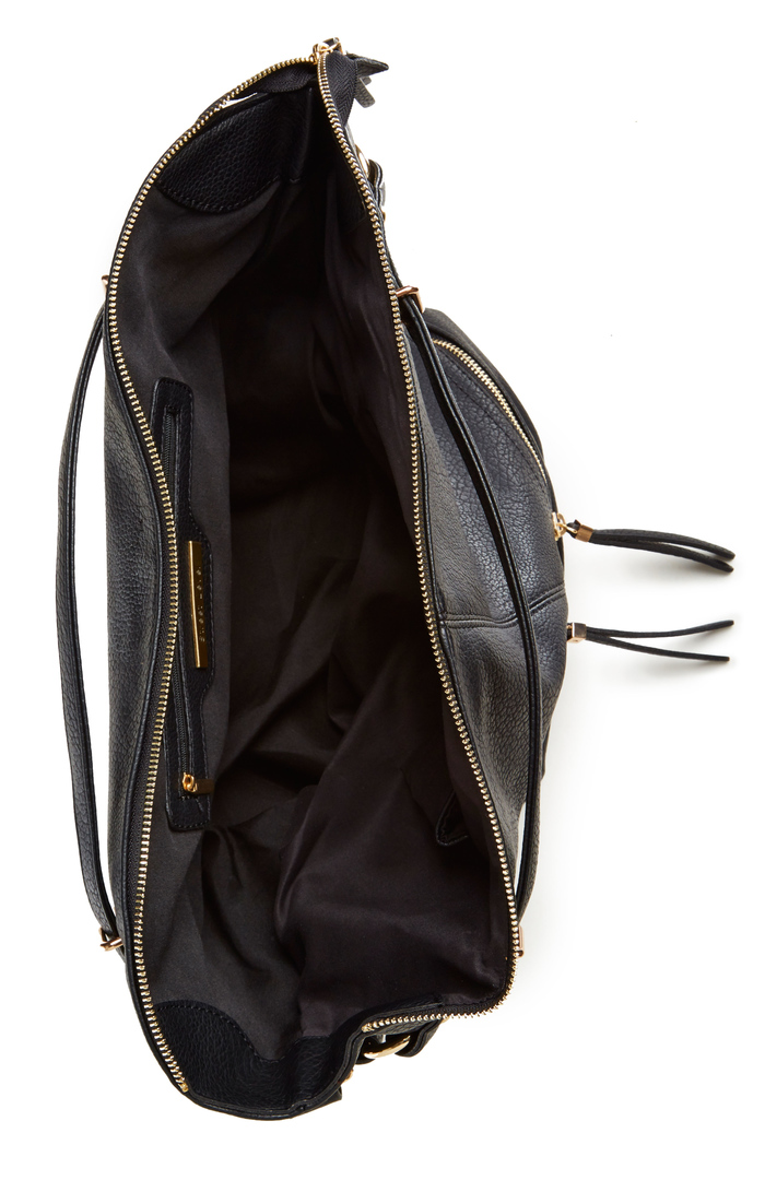 Sadler Vegan Leather Shoulder Bag in Black DAILYLOOK