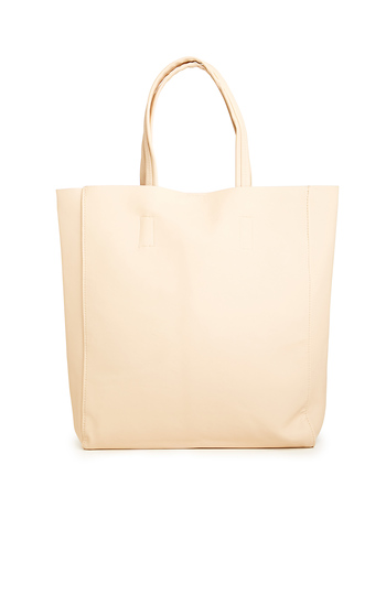 LC Vegan Leather Tote in Cream | DAILYLOOK