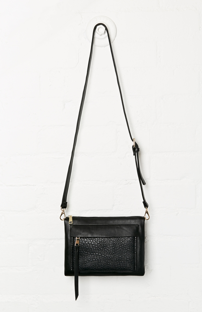 A.B.E. Vegan Leather Shoulder Bag in Black DAILYLOOK
