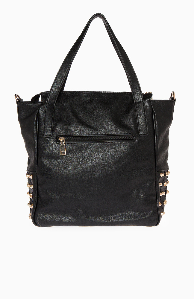 Simple Studded Bag in Black | DAILYLOOK
