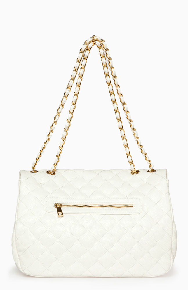 Oversized Chic Quilted Purse in White DAILYLOOK