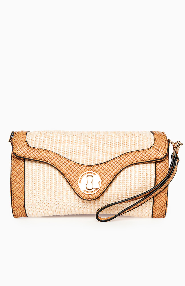 Basket Weave Clutch in Beige DAILYLOOK