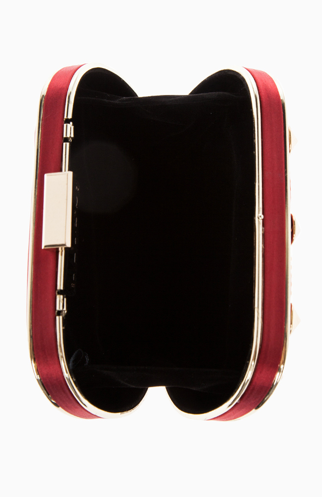 red studded clutch