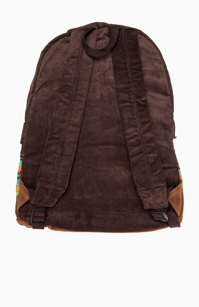 Embroidered Corduroy Backpack in Brown DAILYLOOK