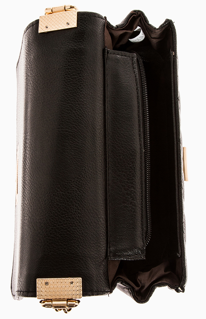 Quilted Chain Strap Purse in Black DAILYLOOK