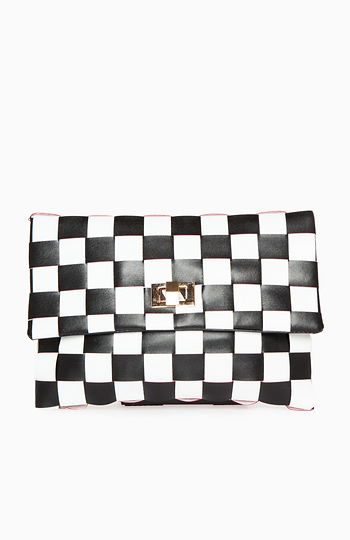 Checkered Woven Clutch Slide 1