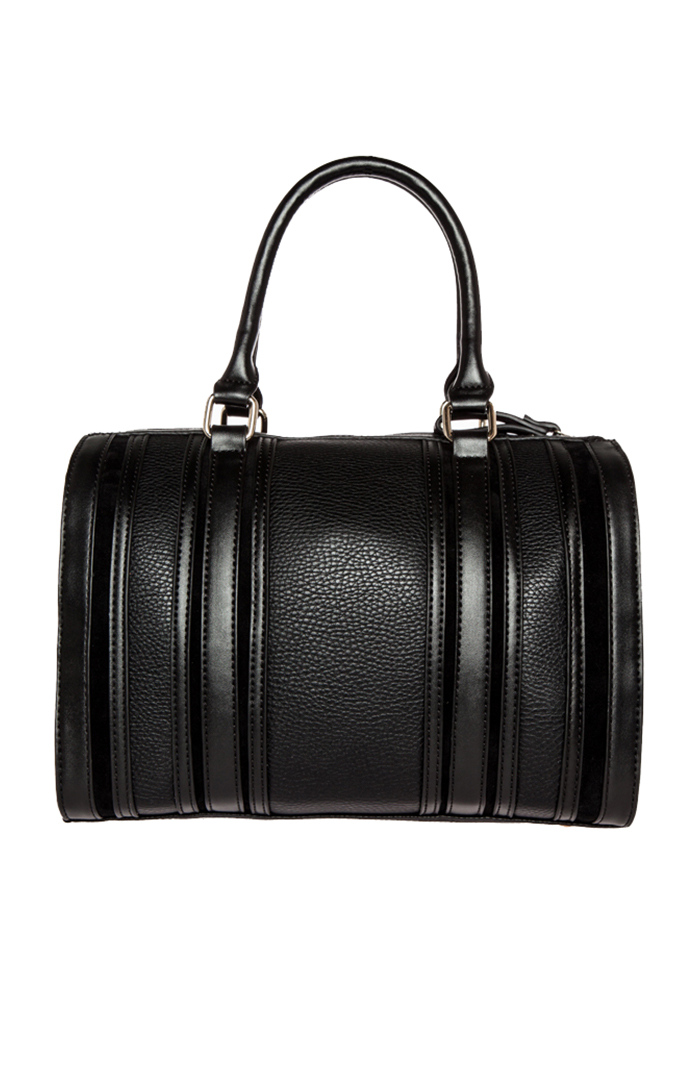 Imoshion Stitched Duffel Handbag in Black | DAILYLOOK