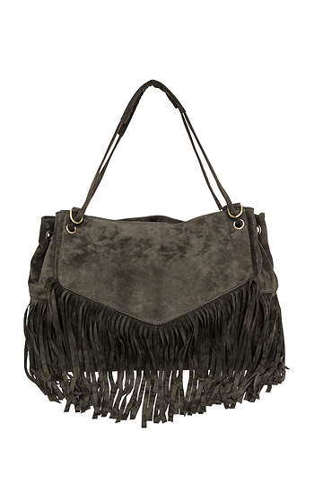 Oversized Leather Fringe Tote Slide 1