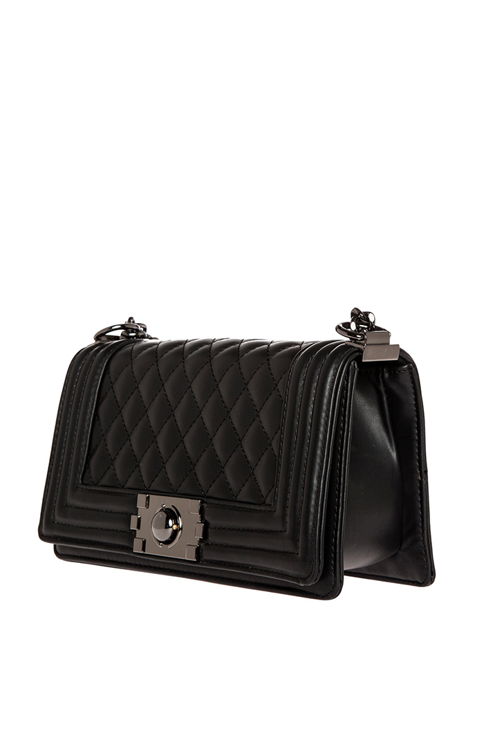 DAILYLOOK Quilted Vegan Leather Purse in Black DAILYLOOK