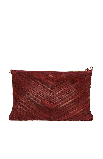 Stitched Strip Leather Clutch / iPad Case Slide 1