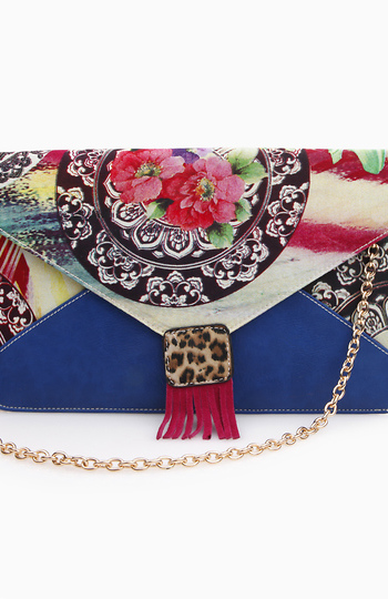 Oriental Print Clutch Slide 1