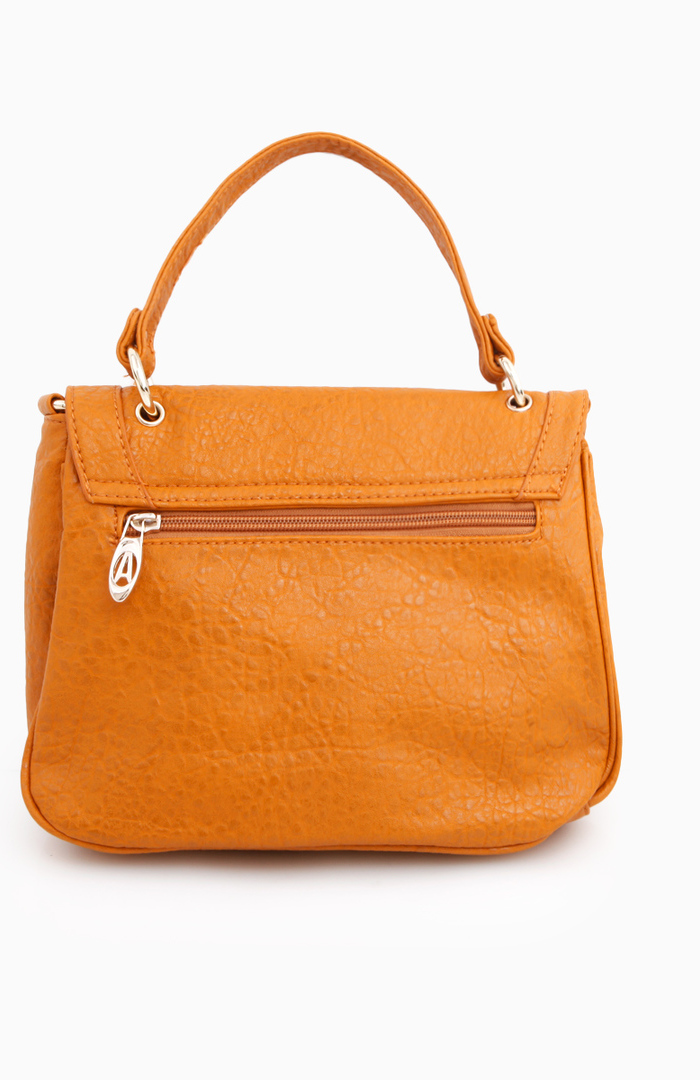 Pleated Turn Lock Hand Bag by Alyssa