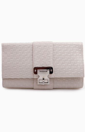 Cream Woven Clutch Slide 1