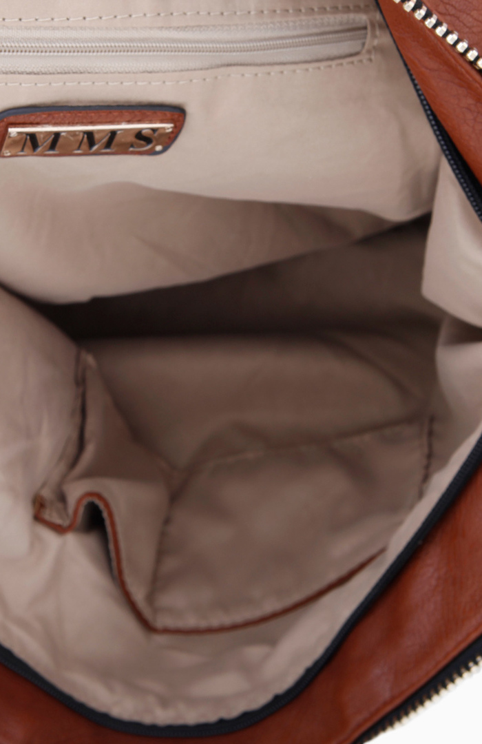 Zipper Strap Shoulder Bag in Brown DAILYLOOK