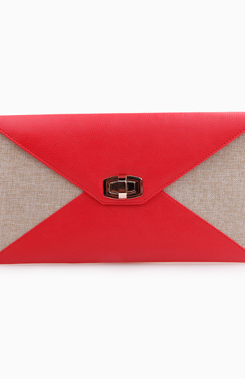 Woven Coral Clutch Slide 1