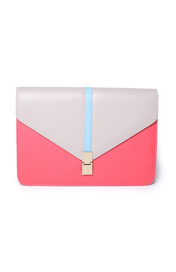 Color Blocked Fliplock Envelope Clutch Slide 1