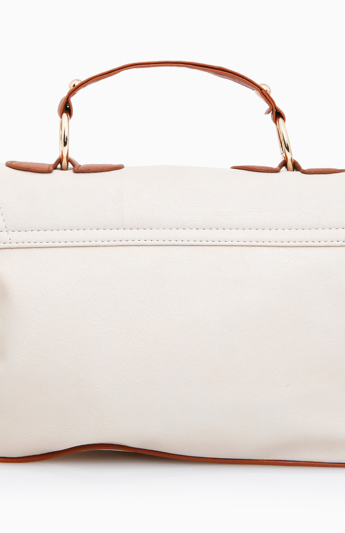 Schoolbag Style Satchel in Cream DAILYLOOK