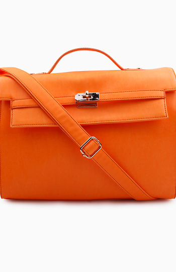 Neon Orange Messenger Bag Slide 1