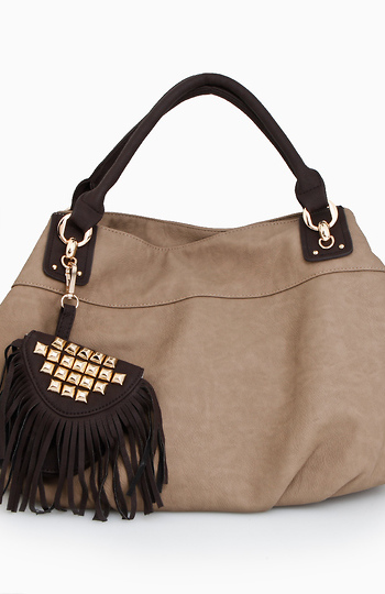 Fringe Pouch Hobo Bag Slide 1