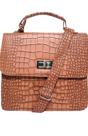 Croc Embossed Tote Slide 1