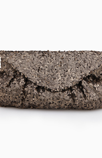 Sequin Pretty Pouch in Bronze | DAILYLOOK