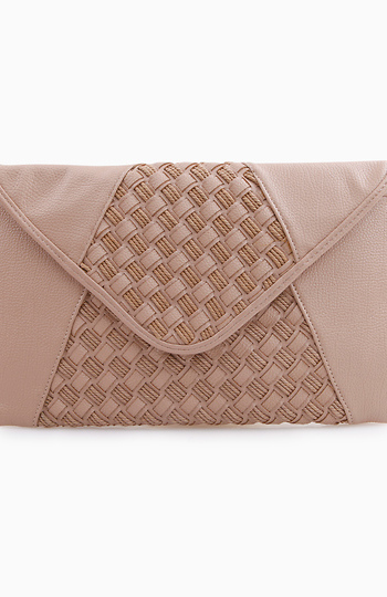 Beige Woven Rope Clutch Slide 1