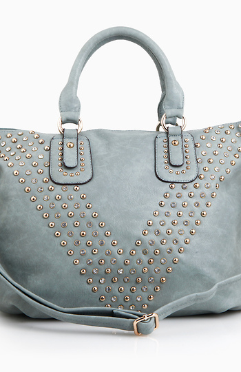 Large Studded Chevron Bag Slide 1