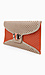 Perforated Orange Color Block Clutch Thumb 2