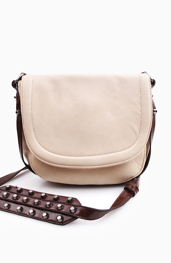 Old Leather Stud Shoulder Bag Slide 1