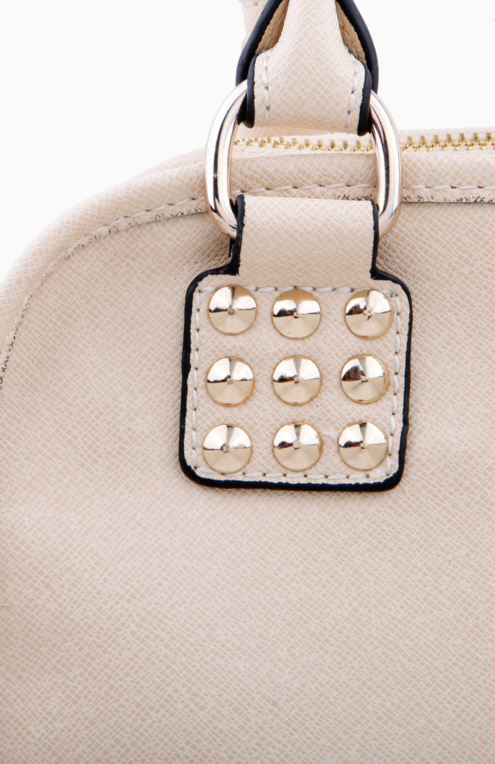 beige studded bag