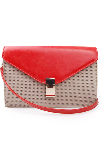 Perforated Coral Crossbody Slide 1