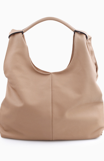 Tan Pebble Hobo Bag Slide 1