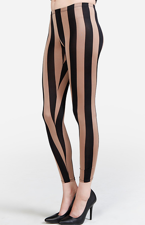  Vertical Striped Leggings for Women Black and White 7