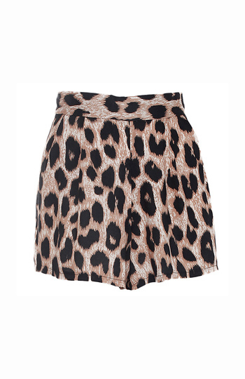 High Waisted Leopard Print Shorts Slide 1