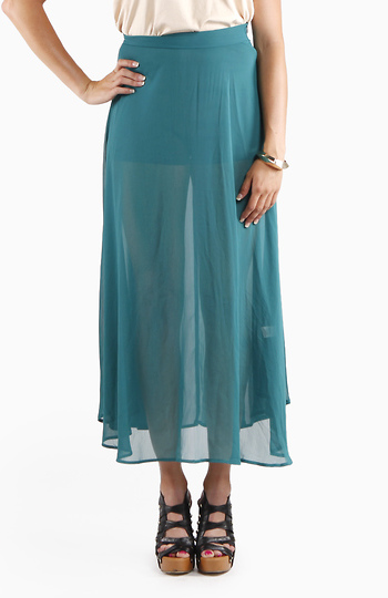 Teal Maxi Skirt Slide 1